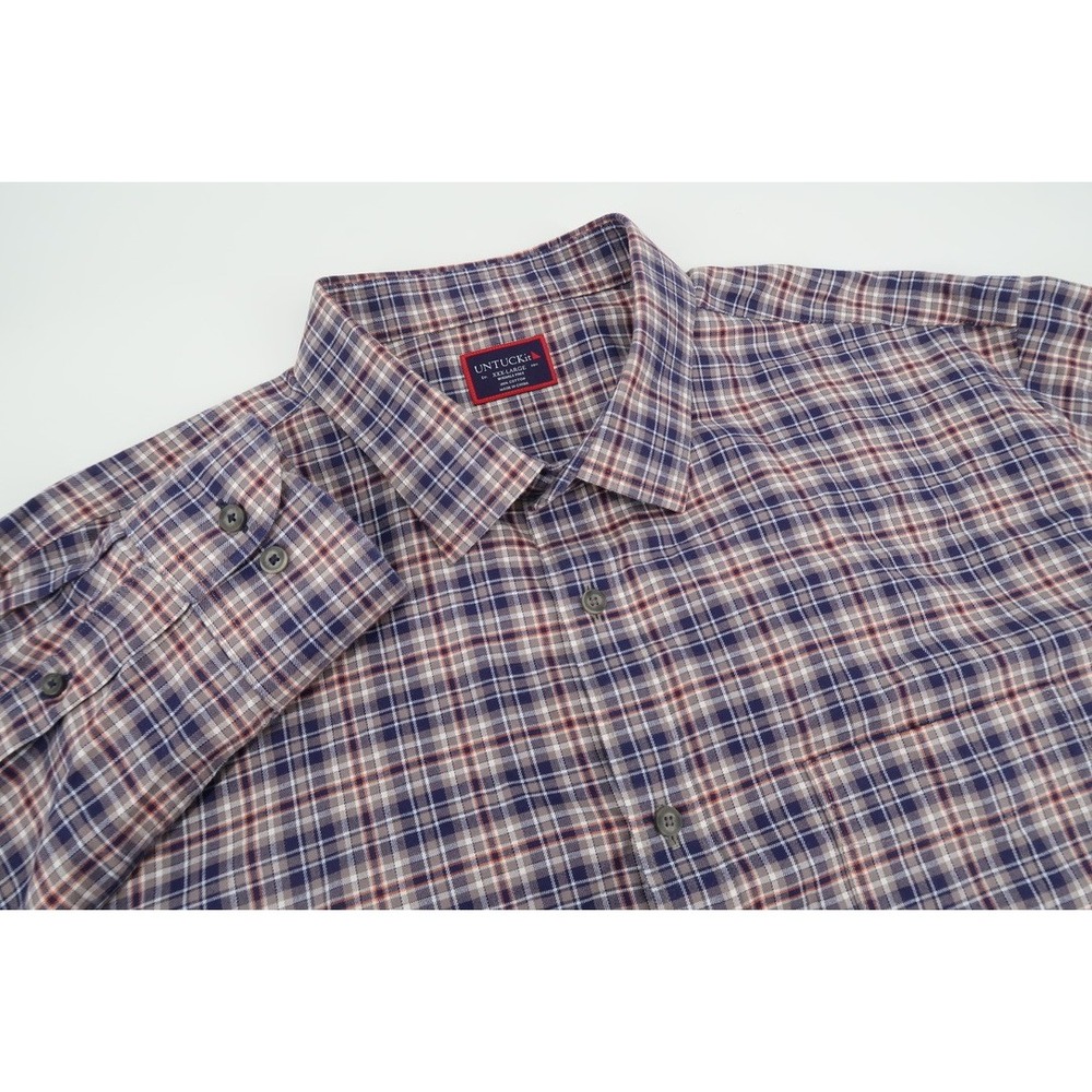 UNTUCKit Shirt‎ Mens XXXL Button Up Wrinkle Free Marchesi Plaid Flannel Size 3XL